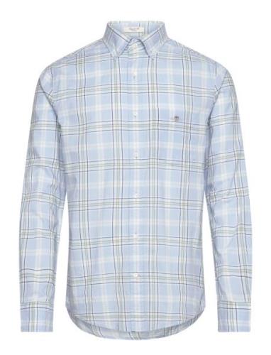 Reg Poplin Check Shirt Tops Shirts Casual Blue GANT