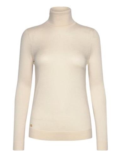 Silk-Blend Turtleneck Sweater Tops Knitwear Turtleneck Cream Lauren Ra...