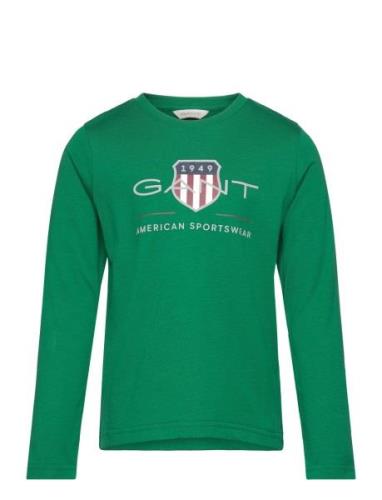 Archive Shield Ls T-Shirt Tops T-shirts Long-sleeved T-shirts Green GA...