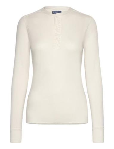 Cotton Henley Shirt Tops T-shirts & Tops Long-sleeved White Polo Ralph...