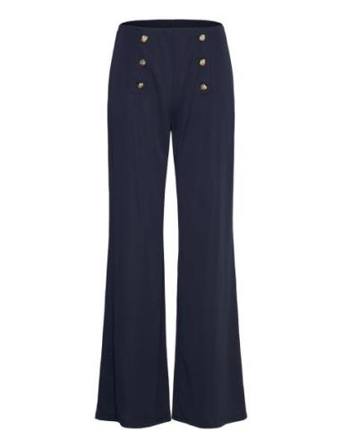 Str Matte Jersey-Str-Pnt Bottoms Trousers Straight Leg Navy Lauren Ral...