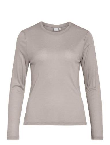 Vialexia O-Neck L/S Top - Noos Tops T-shirts & Tops Long-sleeved Grey ...