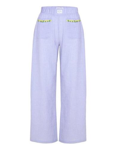 Oudin Lemon Bottoms Trousers Wide Leg Blue Maison Labiche Paris