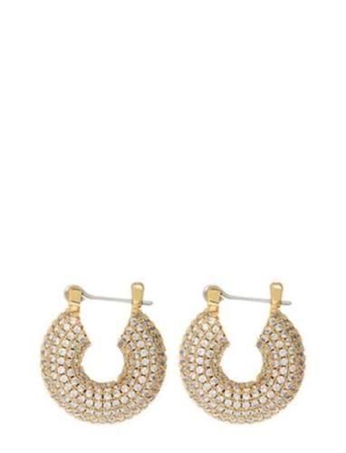 The Pave Mini Donut Hoops-Gold Accessories Jewellery Earrings Hoops Go...