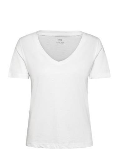 Short-Sleeved Cotton T-Shirt Tops T-shirts & Tops Short-sleeved White ...