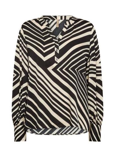 Sc-Faro Tops Blouses Long-sleeved Black Soyaconcept