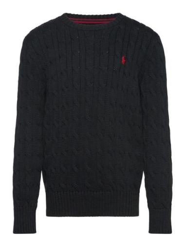 Cable-Knit Cotton Sweater Tops Knitwear Pullovers Black Ralph Lauren K...