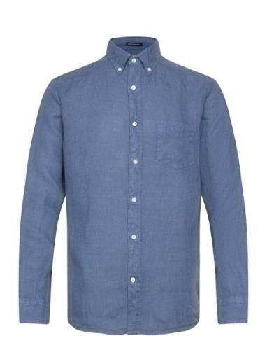 Reg Ut Gmnt Dyed Linen Shirt Tops Shirts Casual Blue GANT