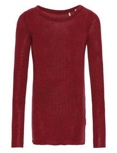 Rihanna Wool Tops T-shirts Long-sleeved T-shirts Red Molo