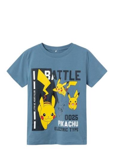 Nkmjemil Pokemon Ss Top Box Sky Tops T-shirts Short-sleeved Blue Name ...