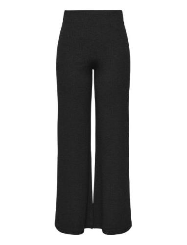 Onpseren Hw Rib Str Pnt Bottoms Trousers Wide Leg Black Only Play