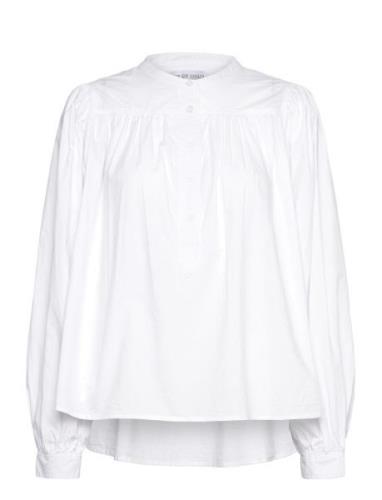 Lilly Solid Tops Shirts Long-sleeved White Line Of Oslo