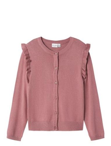 Nkfvininna Ls Knit Card Tops Knitwear Cardigans Pink Name It