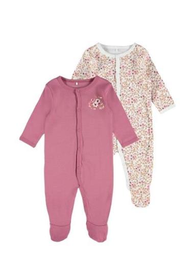 Nbfnightsuit 2P W/F Rose Flower Noos Pyjama Sie Jumpsuit Haalari Pink ...