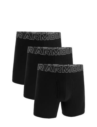 Ua Performance Cotton - Solid 6 In 3Pk Bokserit Black Under Armour