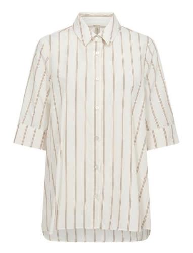 Sc-Felina Tops Shirts Short-sleeved Cream Soyaconcept