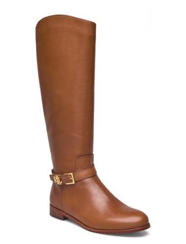 Brooke Burnished Leather Riding Boot Korkeavartiset Saapikkaat Brown L...