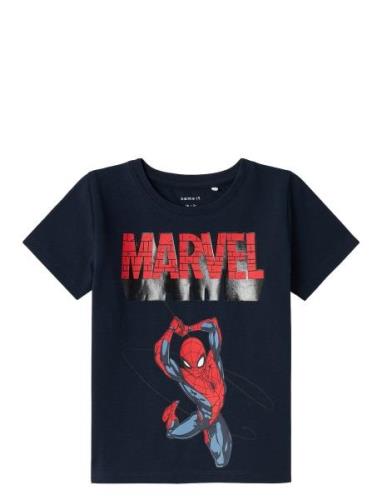 Nmmjaba Spiderman Ss Top Mar Tops T-shirts Short-sleeved Navy Name It