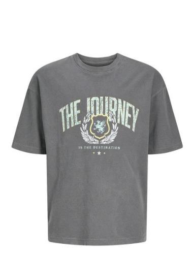 Jorcharge Washed Tee Ss Ln Styd Jnr Tops T-shirts Short-sleeved Grey J...