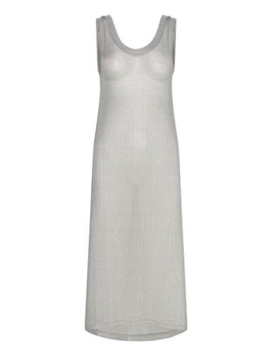 Metal Mesh Tank Dress - Cannie Polvipituinen Mekko Silver Rabens Sal R