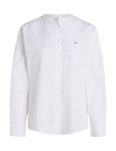 Collarless Poplin Regular Shirt Tops Shirts Long-sleeved White Tommy H...