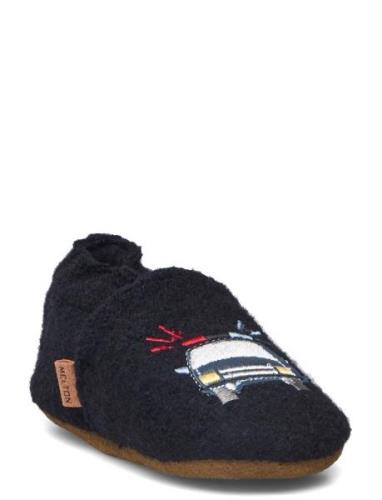 Policecar Wool Slippers Aamutossut Sisäkengät Navy Melton