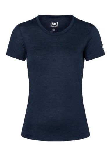 W Base Tee 140 Sport T-shirts & Tops Short-sleeved Navy Super.natural