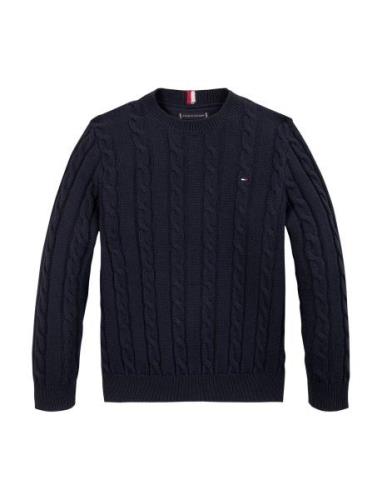 Essential Reg Cable Sweater Tops Knitwear Pullovers Navy Tommy Hilfige...