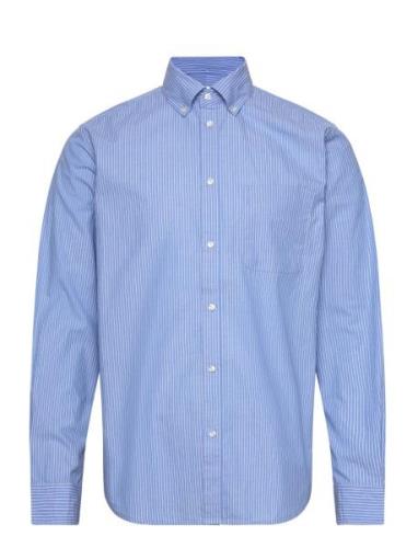 Kent Poplin Shirt Tops Shirts Casual Blue Les Deux