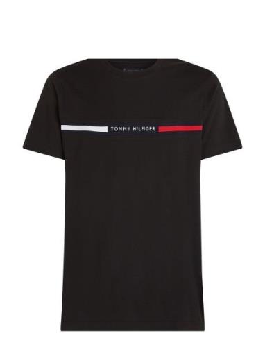 Hilfiger Chest Insert Tee Tops T-shirts Short-sleeved Black Tommy Hilf...