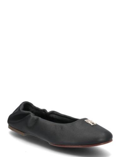 Th Elevated Elastic Ballerina Ballerinat Black Tommy Hilfiger