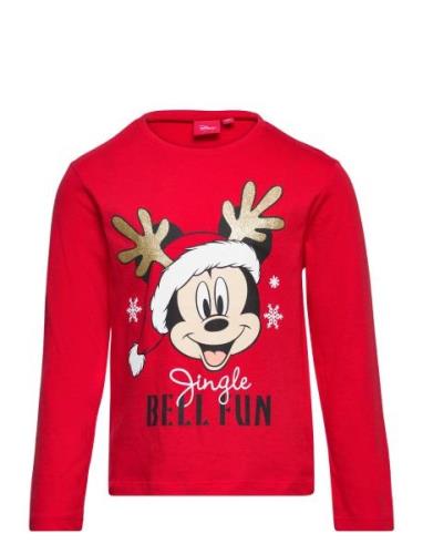 Tshirt Tops T-shirts Long-sleeved T-shirts Red Mickey Mouse