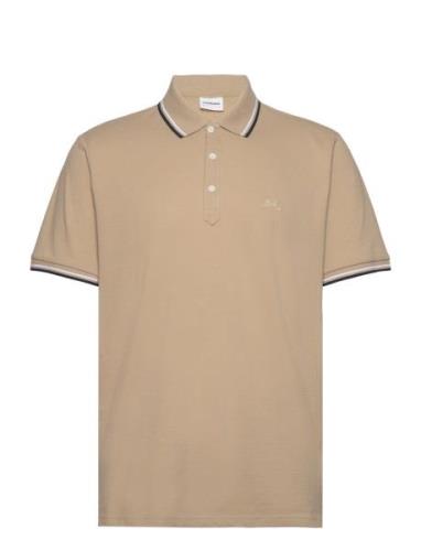 Polo Shirt W?. Contrast Piping Tops Polos Short-sleeved Beige Lindberg...