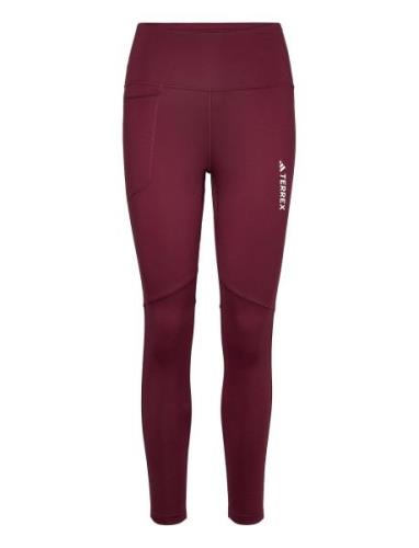 Terrex Multi Brushed Leggings Sport Running-training Tights Burgundy A...