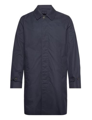 Water-Repellent Cotton Trench Coat Ohut Pitkä Takki Navy Mango