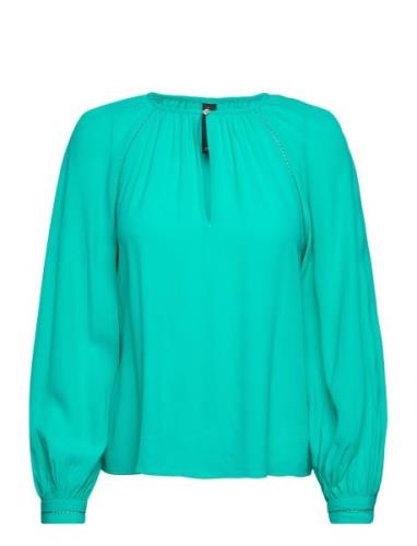 Raglan-Sleeve Blouse Tops Blouses Long-sleeved Blue Mango