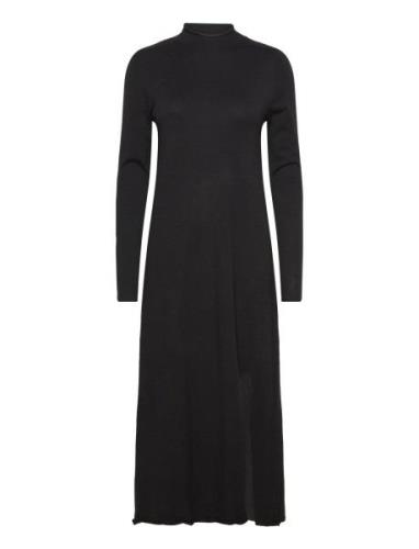 Knitted Dress With Side Slit Maksimekko Juhlamekko Black Mango