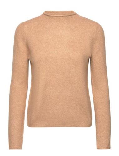 High Collar Sweater Tops Knitwear Jumpers Beige Mango