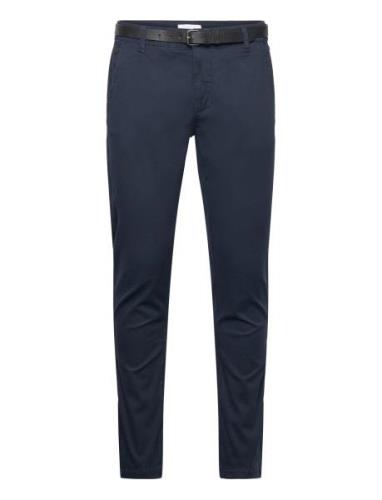 Classic Stretch Chino W?. Belt Bottoms Trousers Chinos Navy Lindbergh