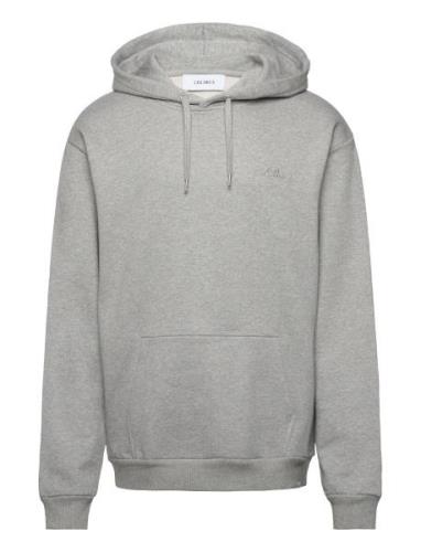 Crew Hoodie Tops Sweat-shirts & Hoodies Hoodies Grey Les Deux