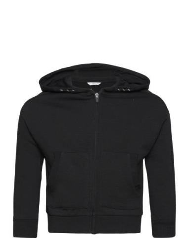 Zipped Hoodie Tops Sweat-shirts & Hoodies Hoodies Black Mango