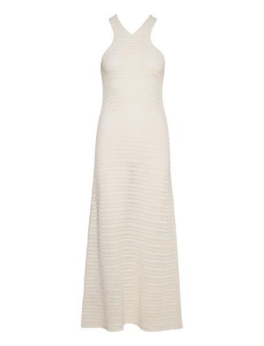 Halter-Neck Crochet Dress Maksimekko Juhlamekko Cream Mango