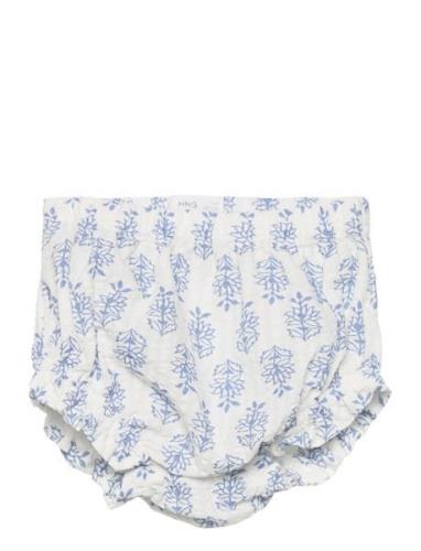 Printed Cotton Shorts Bottoms Shorts Blue Mango