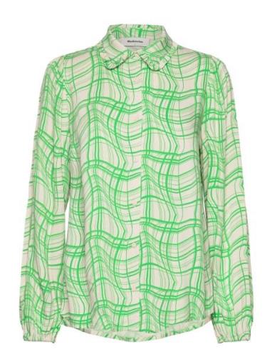 Carsenmd Print Shirt Tops Shirts Long-sleeved Green Modström