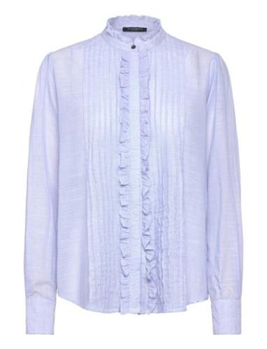 Argeratumbbiggi Shirt Tops Shirts Long-sleeved Blue Bruuns Bazaar