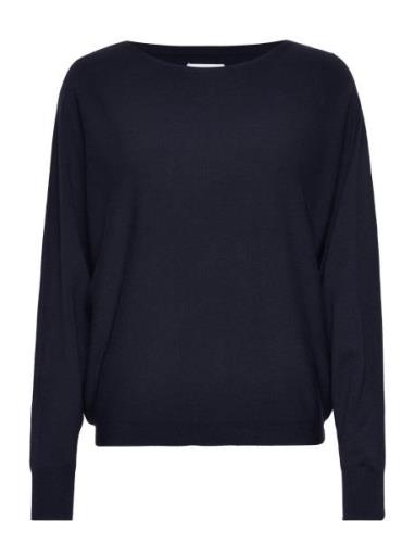 Nudaya Pullover Tops Knitwear Jumpers Navy Nümph