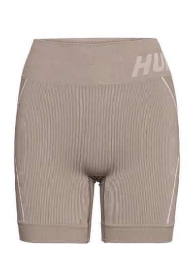 Hmlte Christel Seamless Shorts Sport Shorts Sport Shorts Beige Hummel