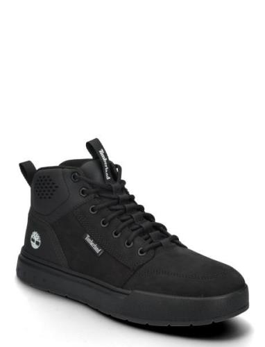 Maple Grove Mid Lace Up Sneaker Black Korkeavartiset Tennarit Black Ti...