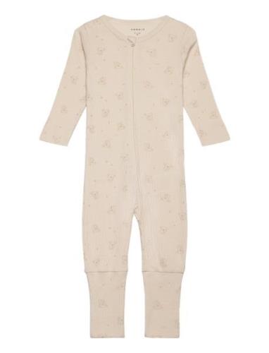 Nbnnightsuit Zip Ff Rainy Koala Noos Pyjama Sie Jumpsuit Haalari Beige...