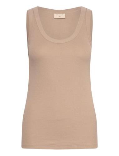 Fqhi-Top Tops T-shirts & Tops Sleeveless Beige FREE/QUENT